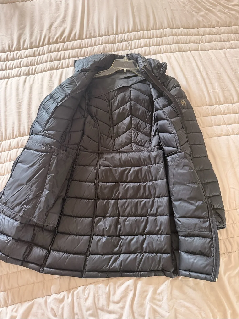 Michael Kors Black Quilted Hooded Puffer Coat